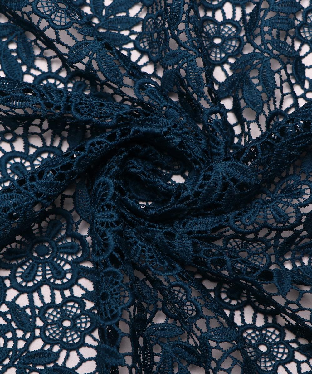 teal blue floral crosia fabic b145 3817