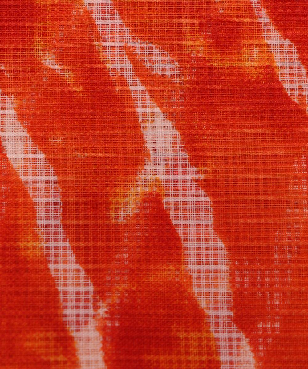 orange and white lehariya pattern kota doria fabric b136 3451