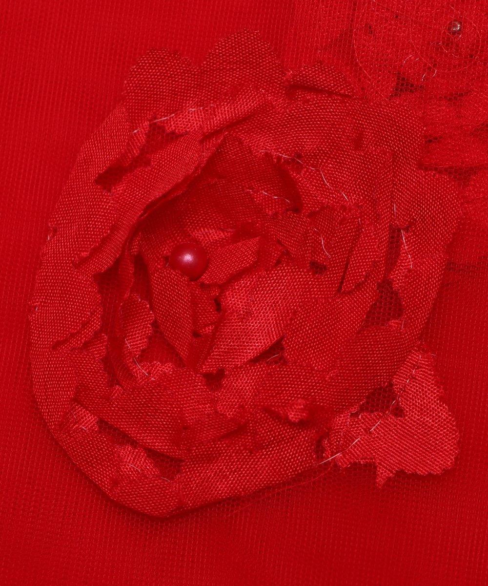 Red Colour Floral Net Embroidery Fabric - Fabric Dekho