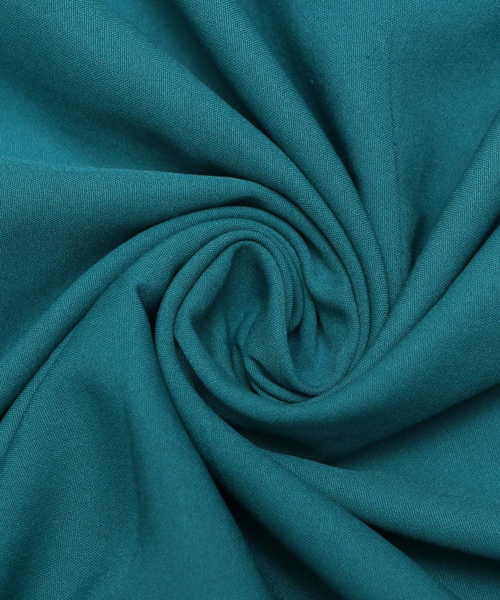 teal green plain crepe fabric 1