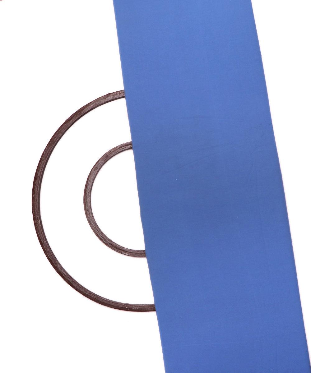 blue plain crepe fabric 2