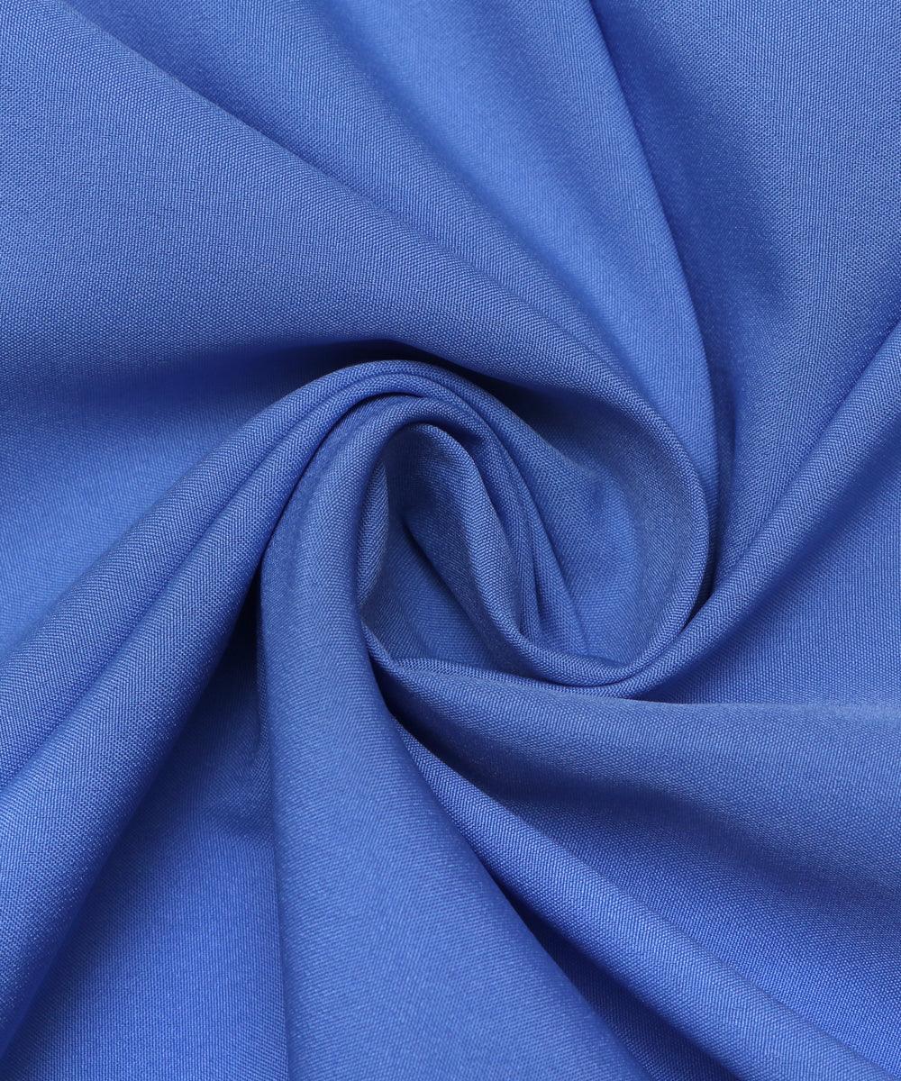 blue plain crepe fabric 2