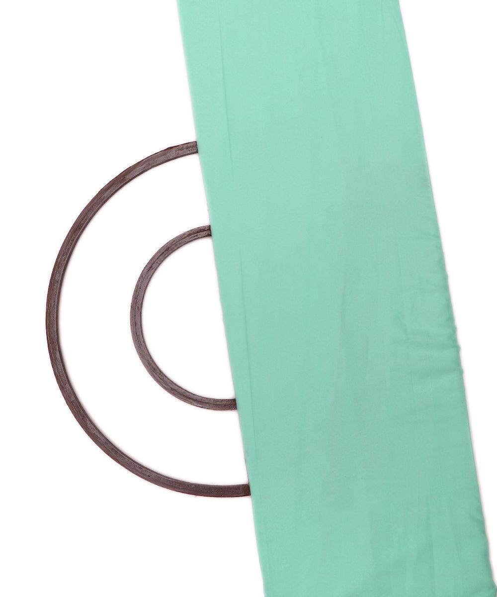 cyan plain crepe fabric