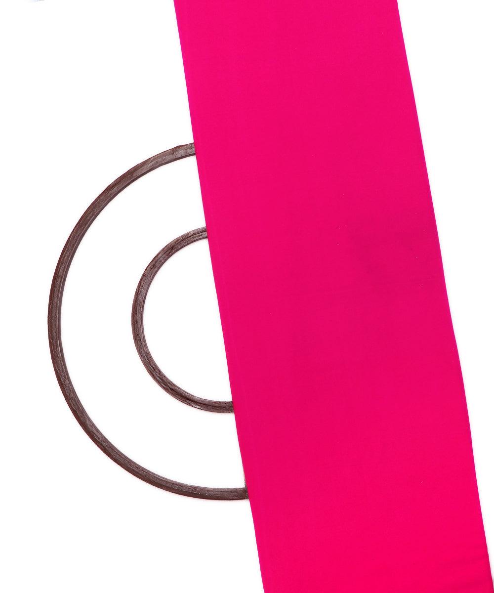 magenta plain crepe fabric 1