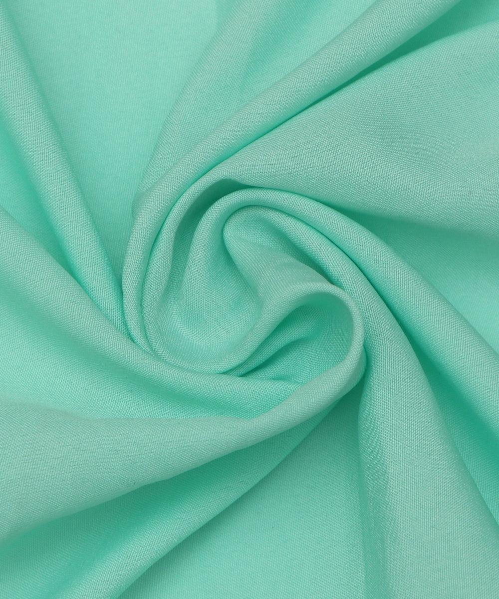 cyan plain crepe fabric