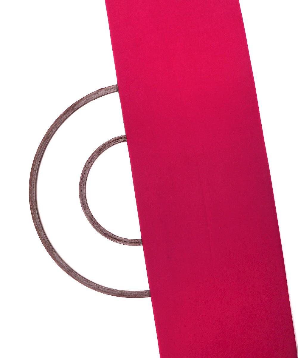 magenta plain crepe fabric
