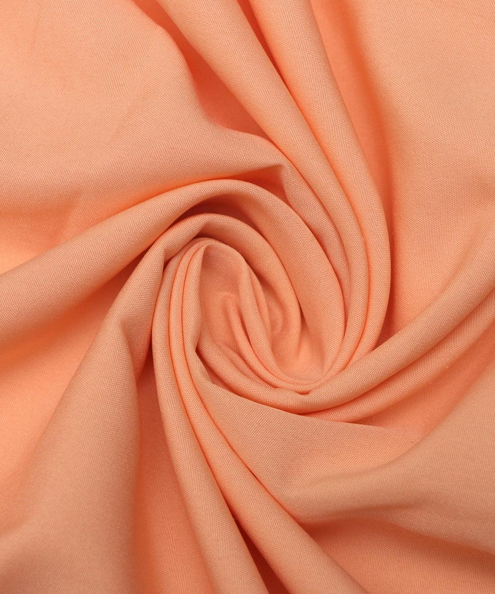 peach plain crepe fabric 1