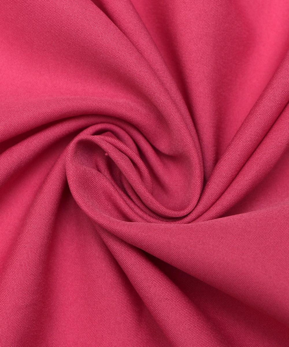 pink plain crepe fabric 1