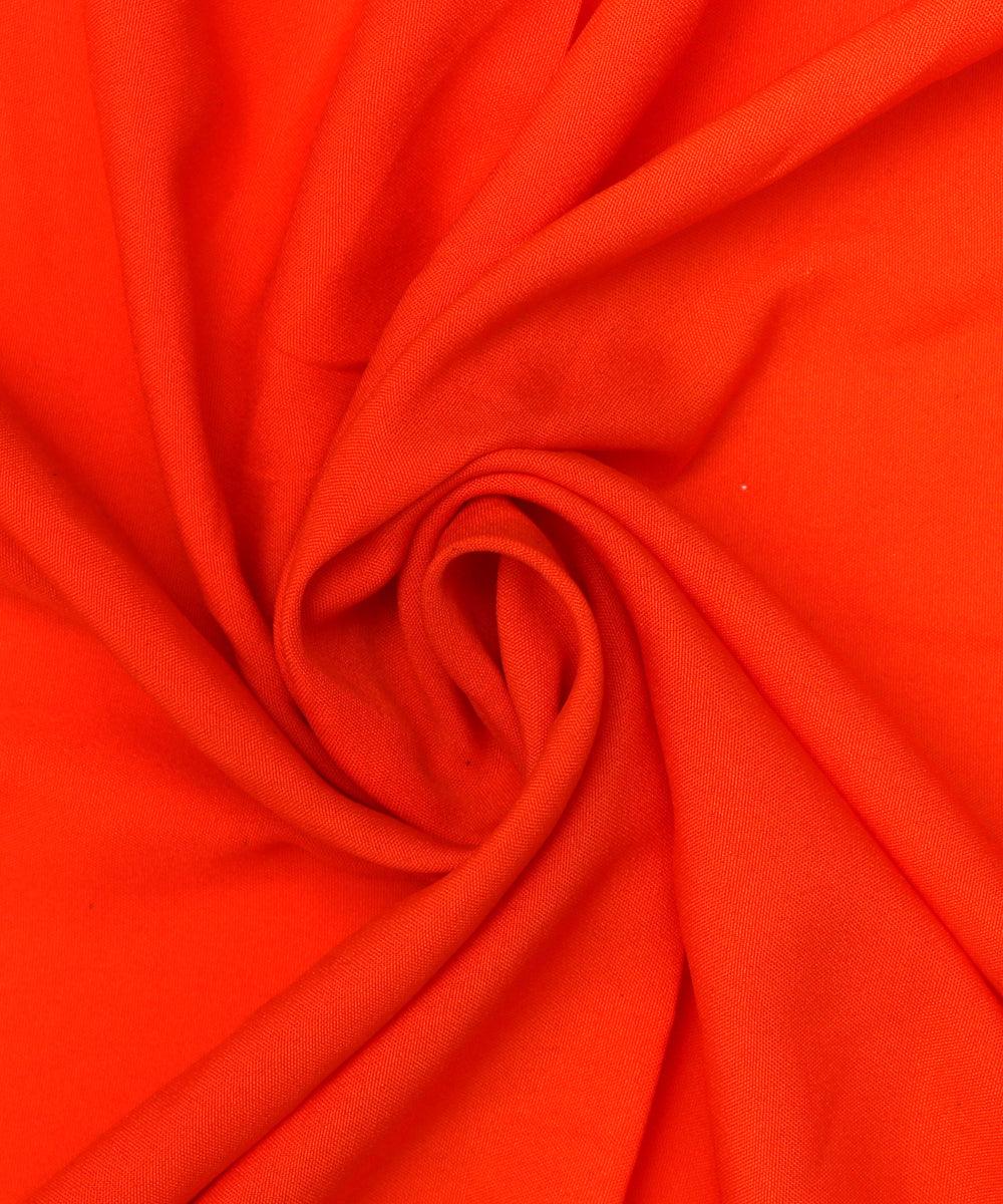 orange plain crepe fabric 1