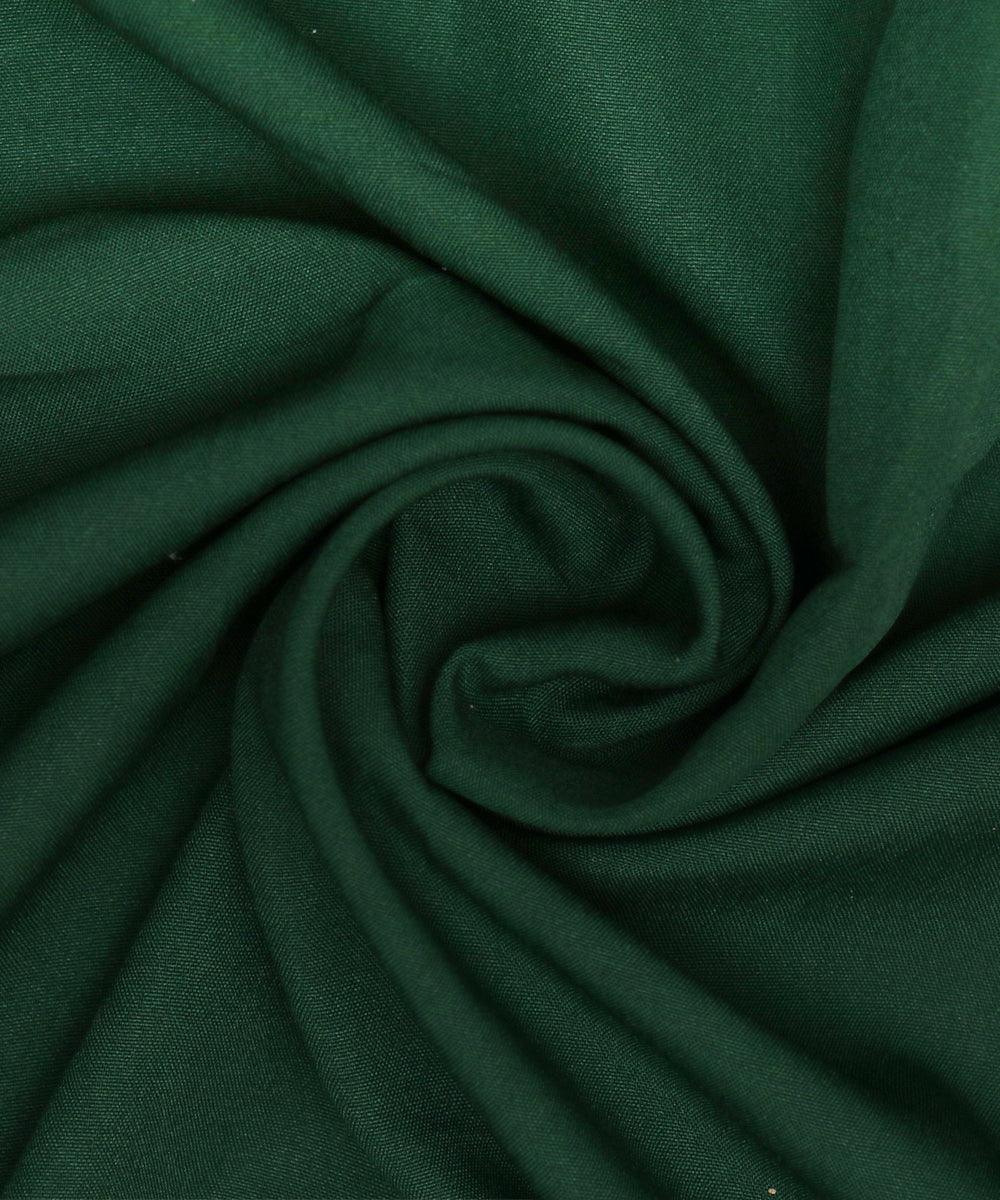 bottle green plain crepe fabric