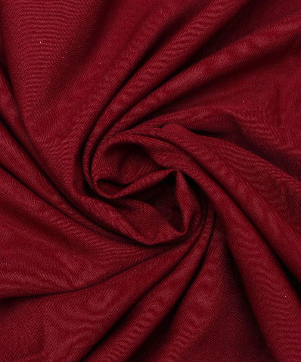 maroon plain crepe fabric
