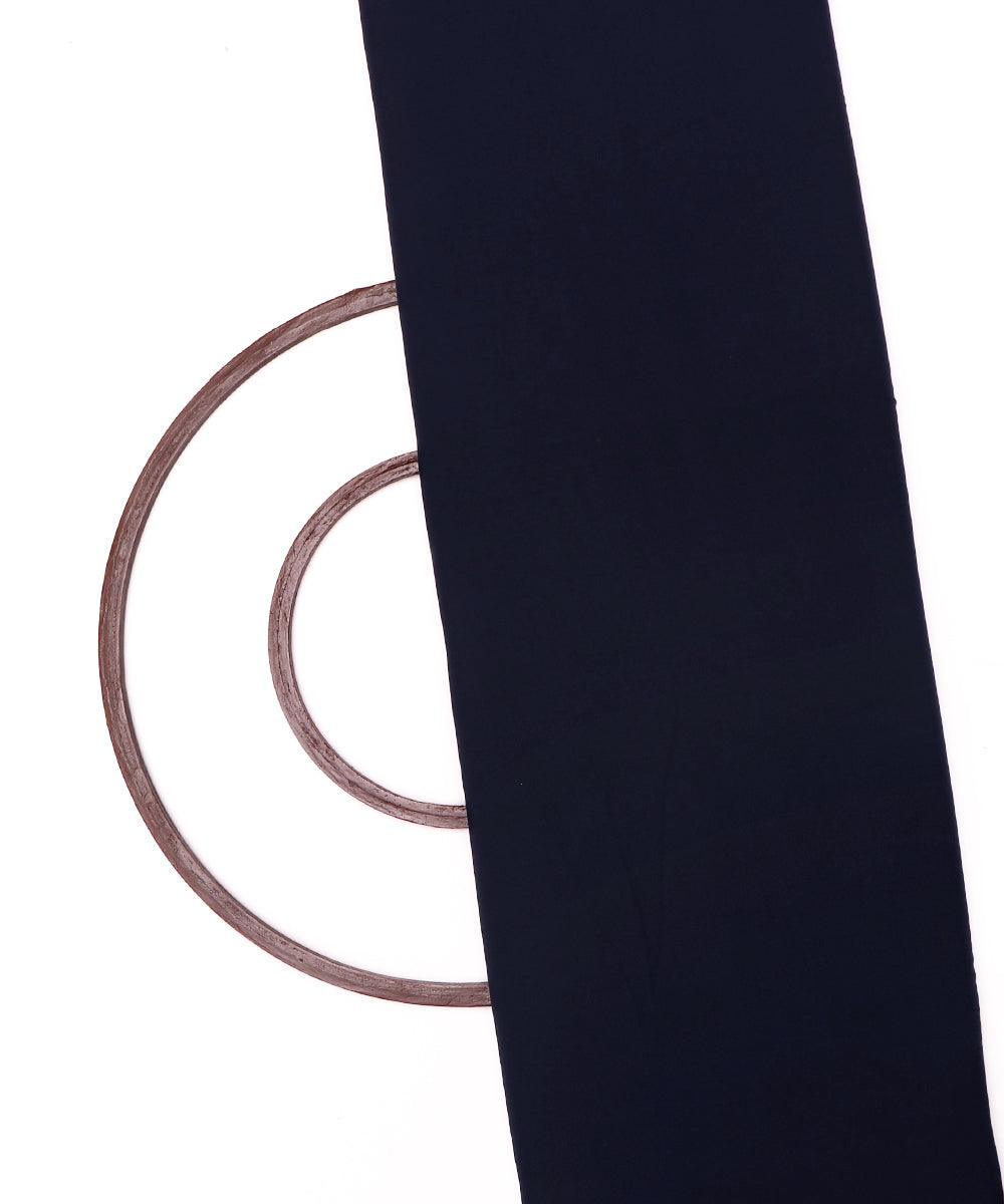 navy blue plain crepe fabric
