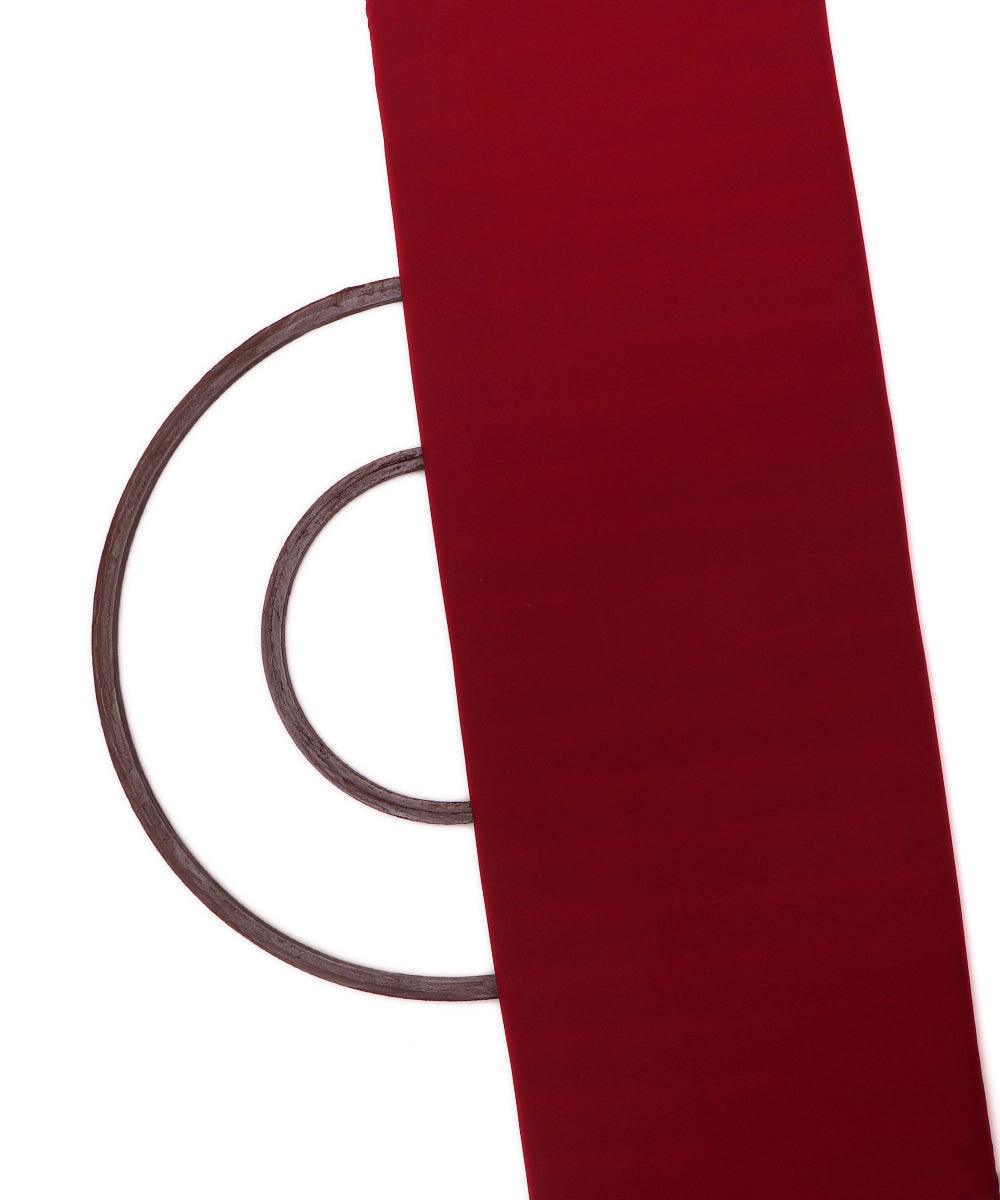 red plain crepe fabric 2