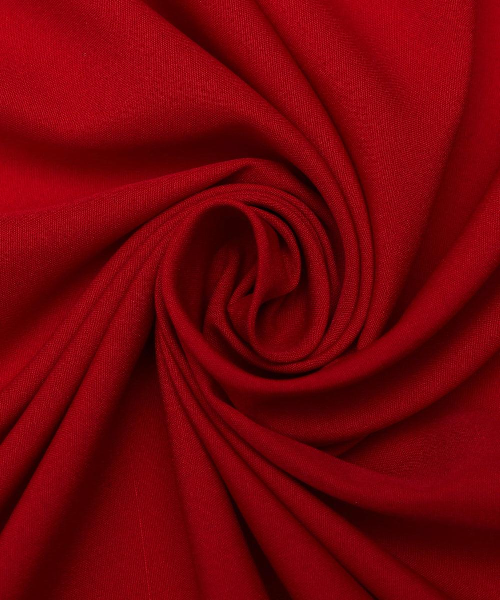 red plain crepe fabric 2