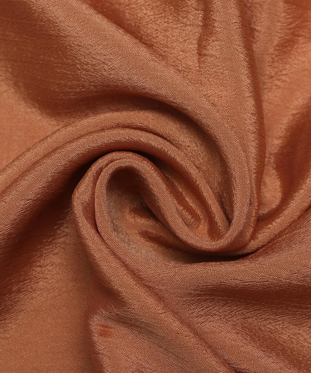 golden color plain chinon silk fabric