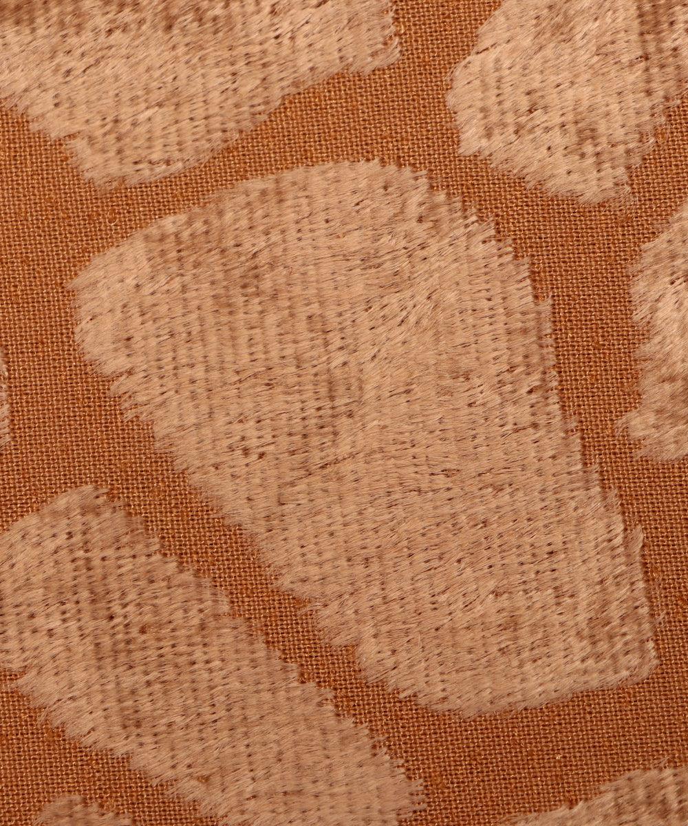 Brown Colour Abstract Pattern Brasso Velvet Fabric