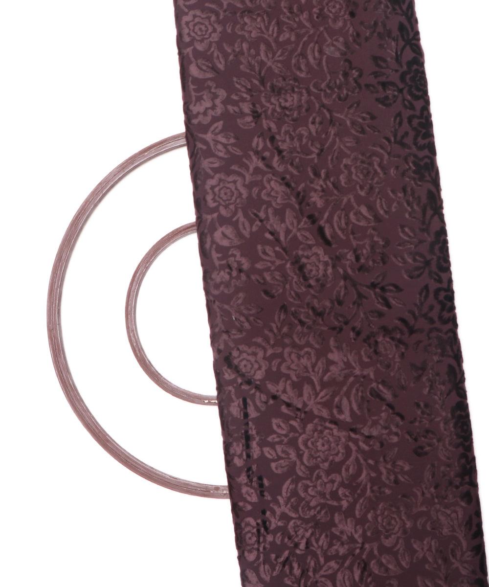Coffee Brown Colour Floral Pattern Brasso Velvet Fabric
