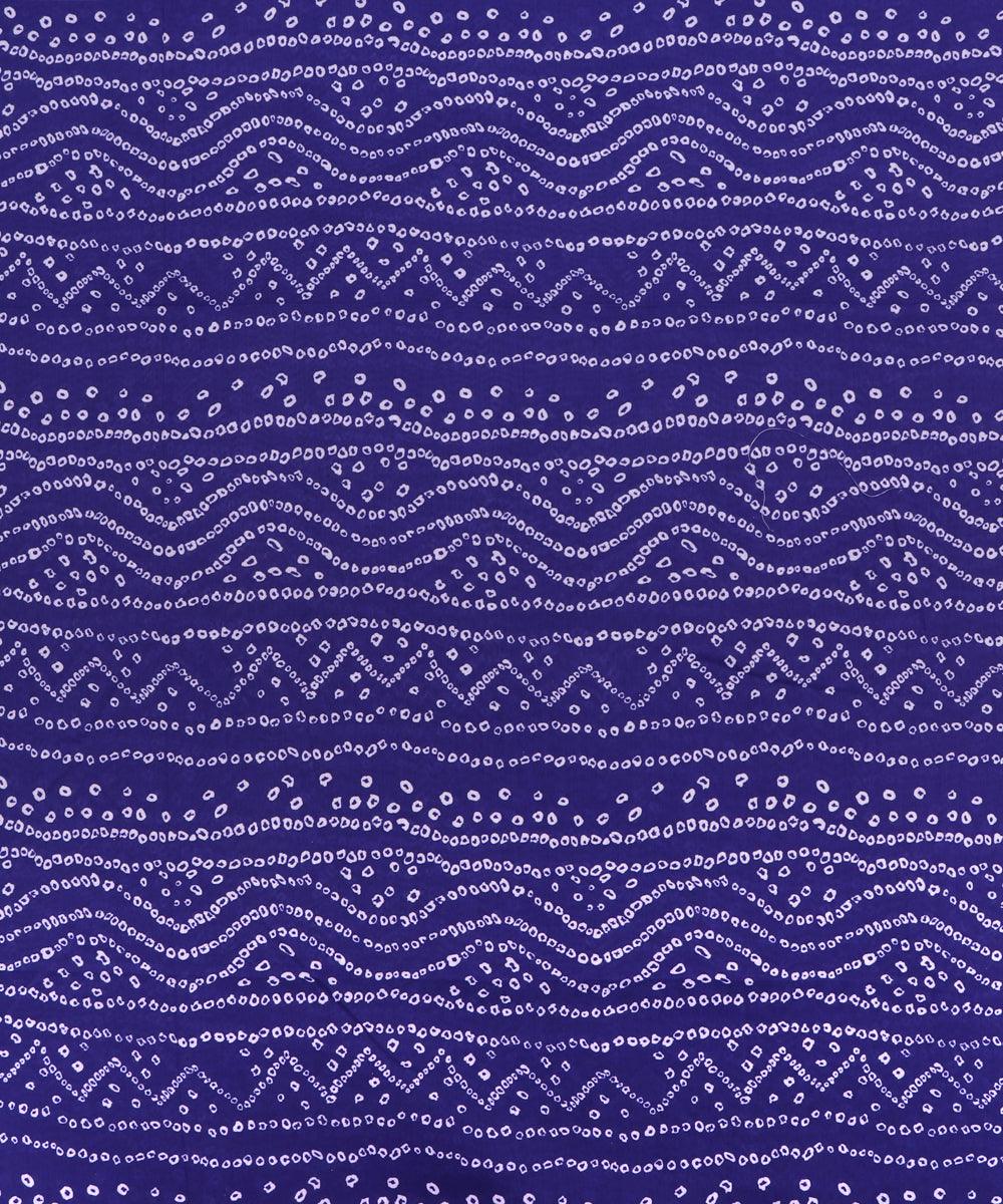 Dark Blue Colour  Bandhani Print Muslin Fabric