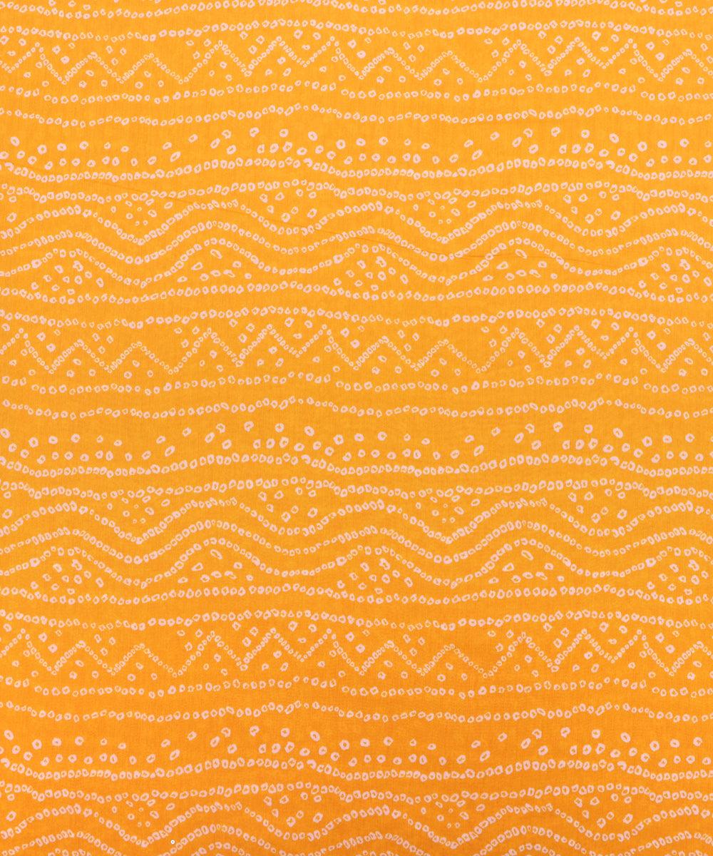 Yellow Colour Bandhani Print Muslin Fabric