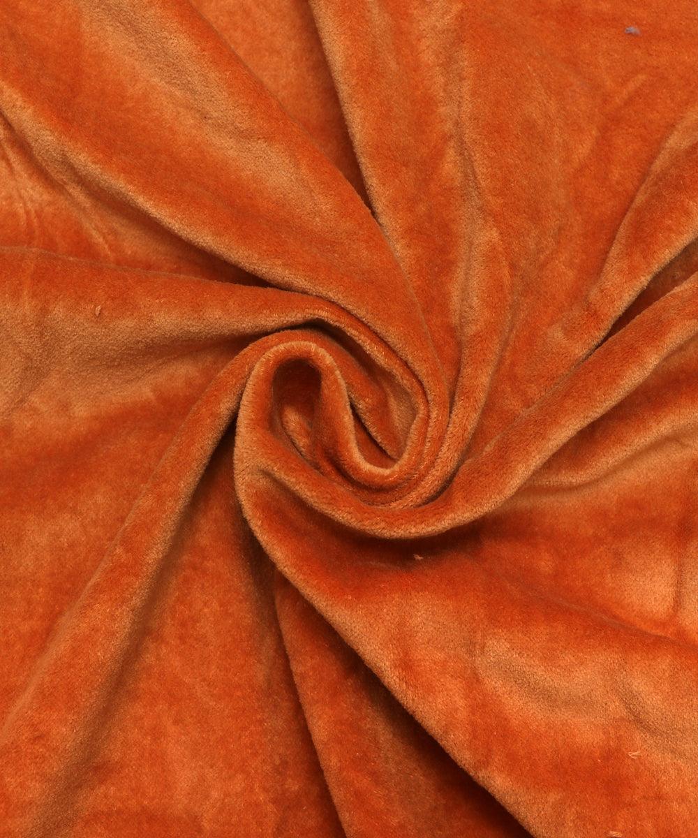 Mustard Colour Plain Cotton Velvet Fabric