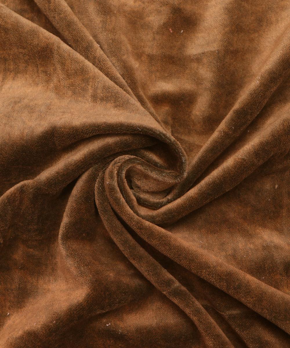 Mustard Colour two shade  Plain Cotton Velvet Fabric