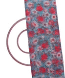 Blue Colour Floral Print Organza Fabric