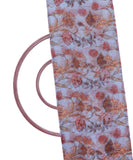 Light Blue Colour  Floral Print Organza Fabric