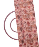 Off White Colour Floral Print Organza Fabric