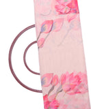 Off White Colour Floral Print Organza Fabric