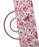 White and Red Floral Print Chanderi Fabric