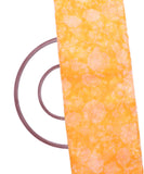 Yellow Colour Floral Print Organza Fabric