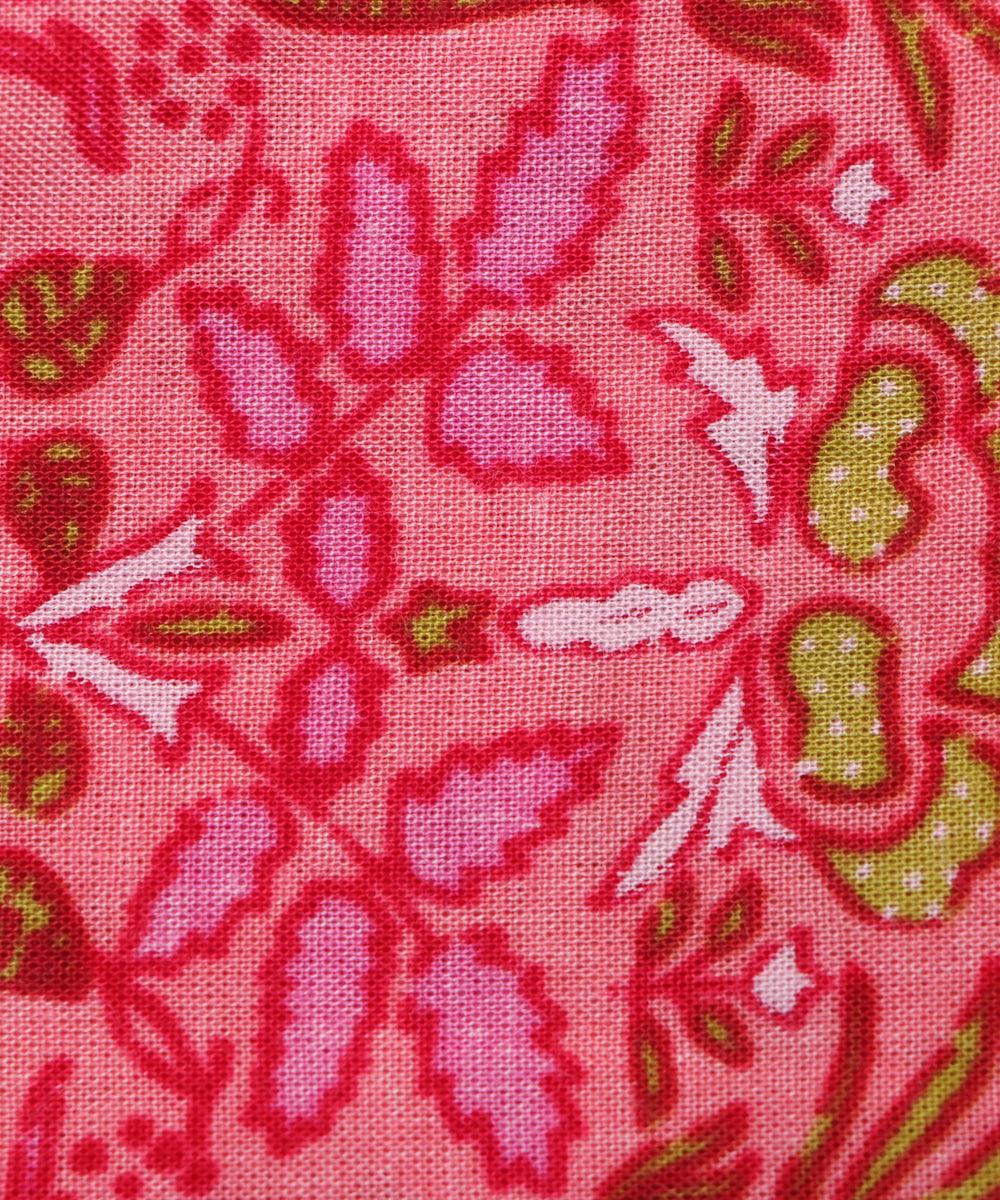 Pink Colour Floral Print Rayon Fabric