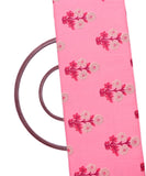 Pink Colour Floral Print Rayon Fabric