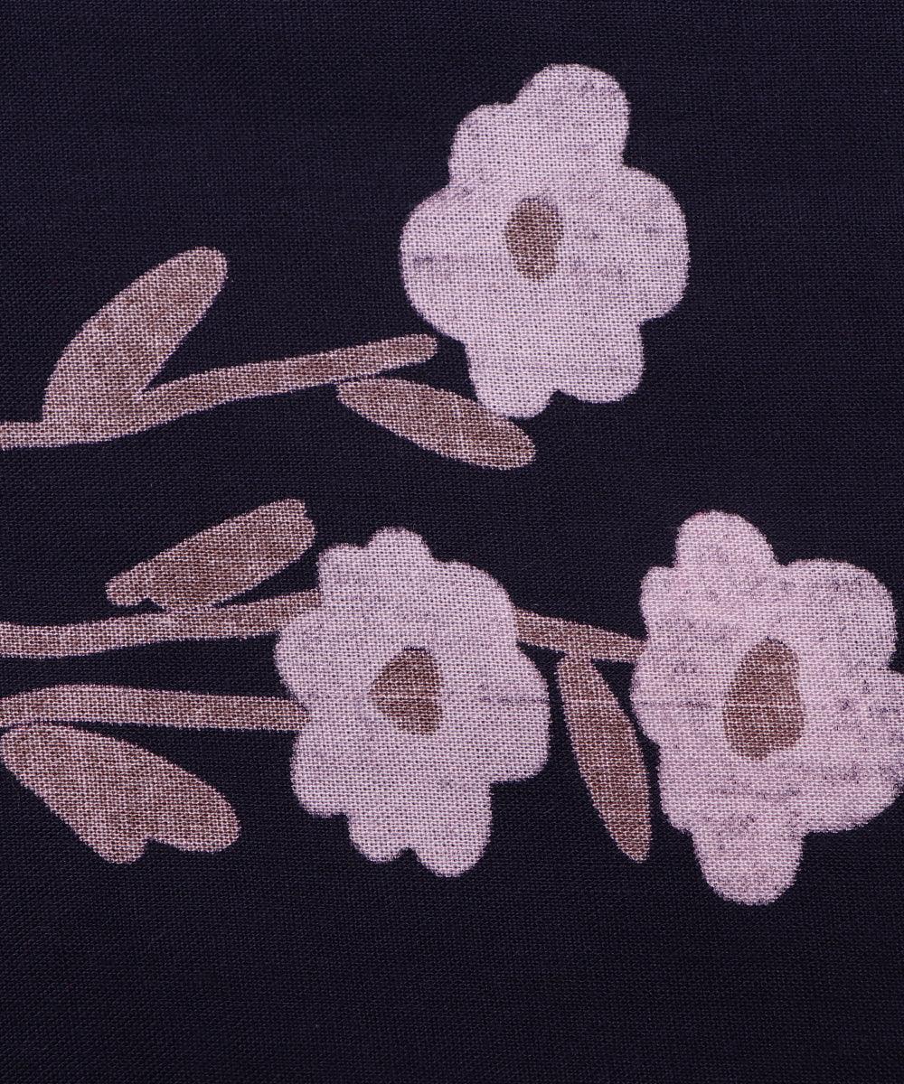 Black Colour Floral Print Rayon Fabric