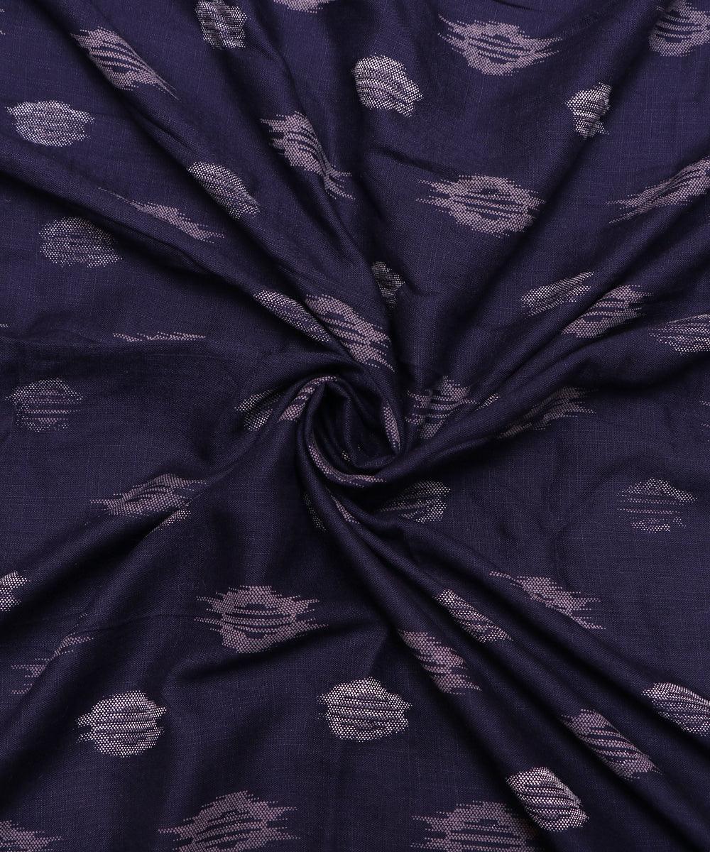 Blue Colour Motif Print Rayon Fabric