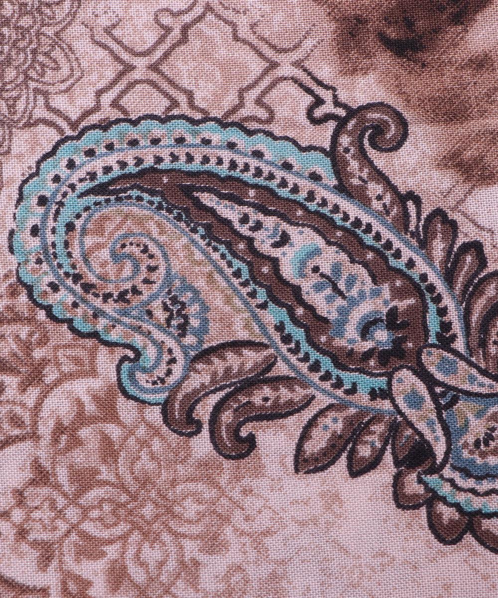 Blue Colour Floral Print Rayon Fabric