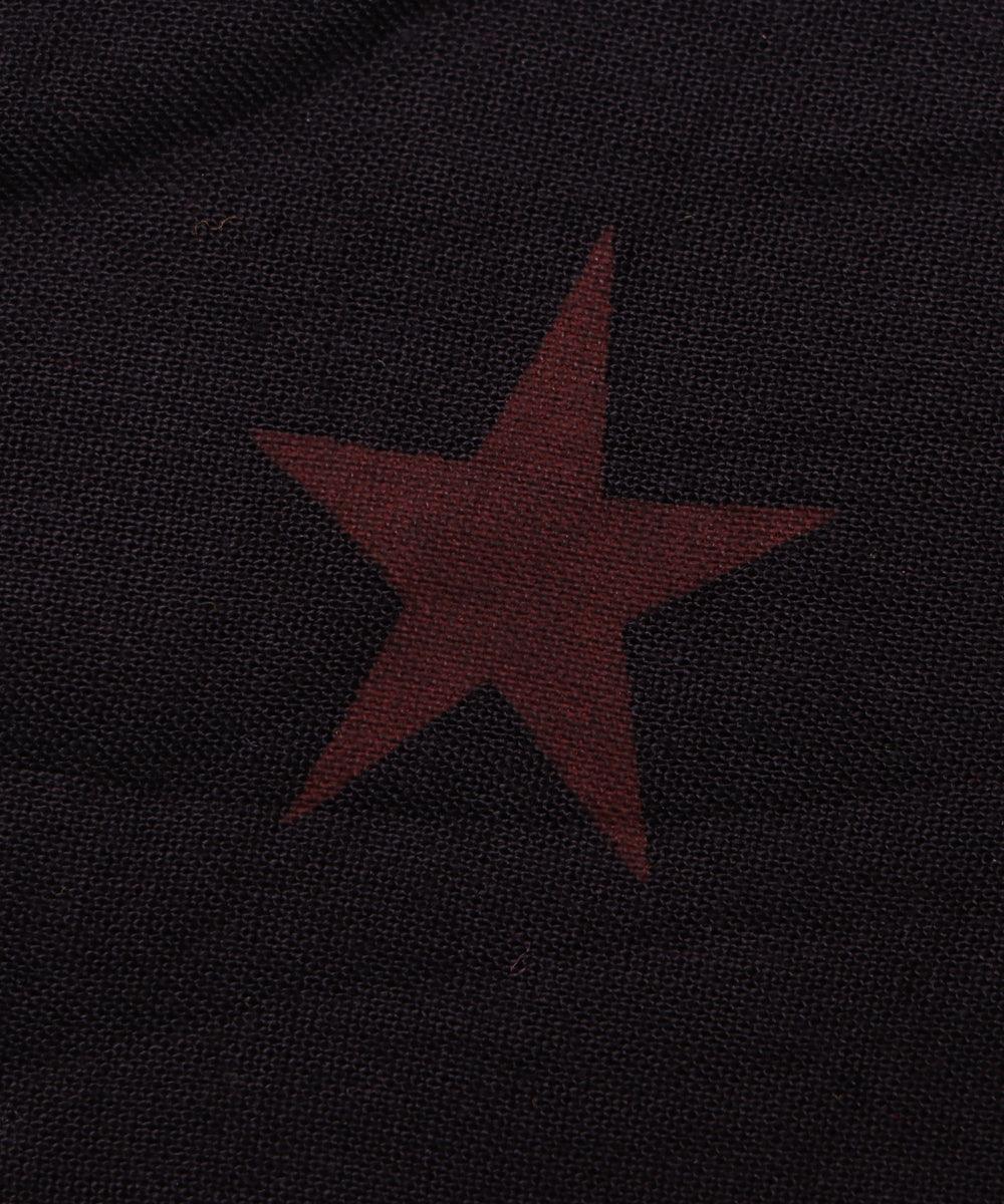 Dark Brown Colour Star Print Rayon Fabric
