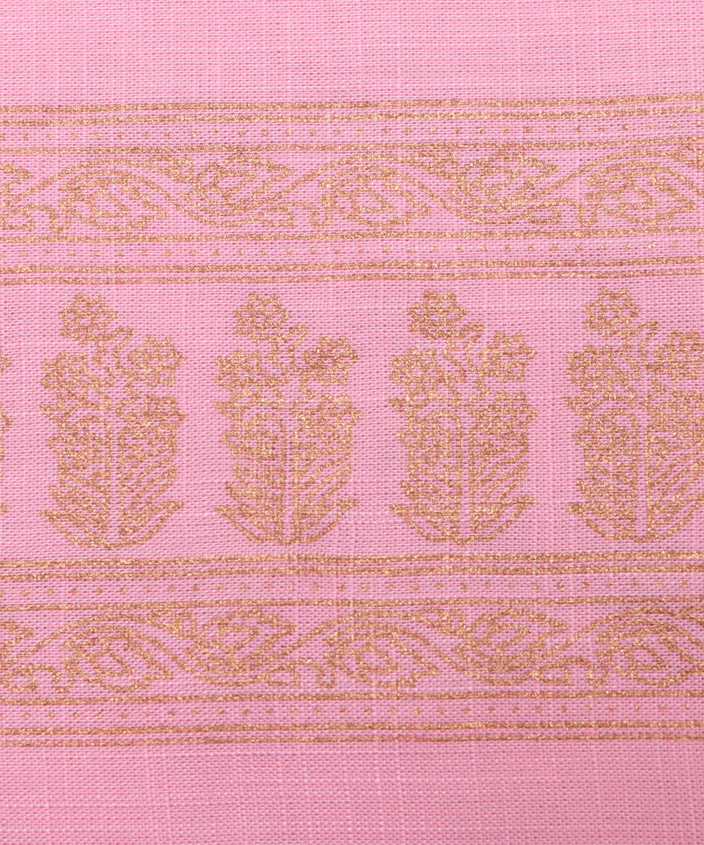 Pink Colour Traditional Print Rayon Fabric