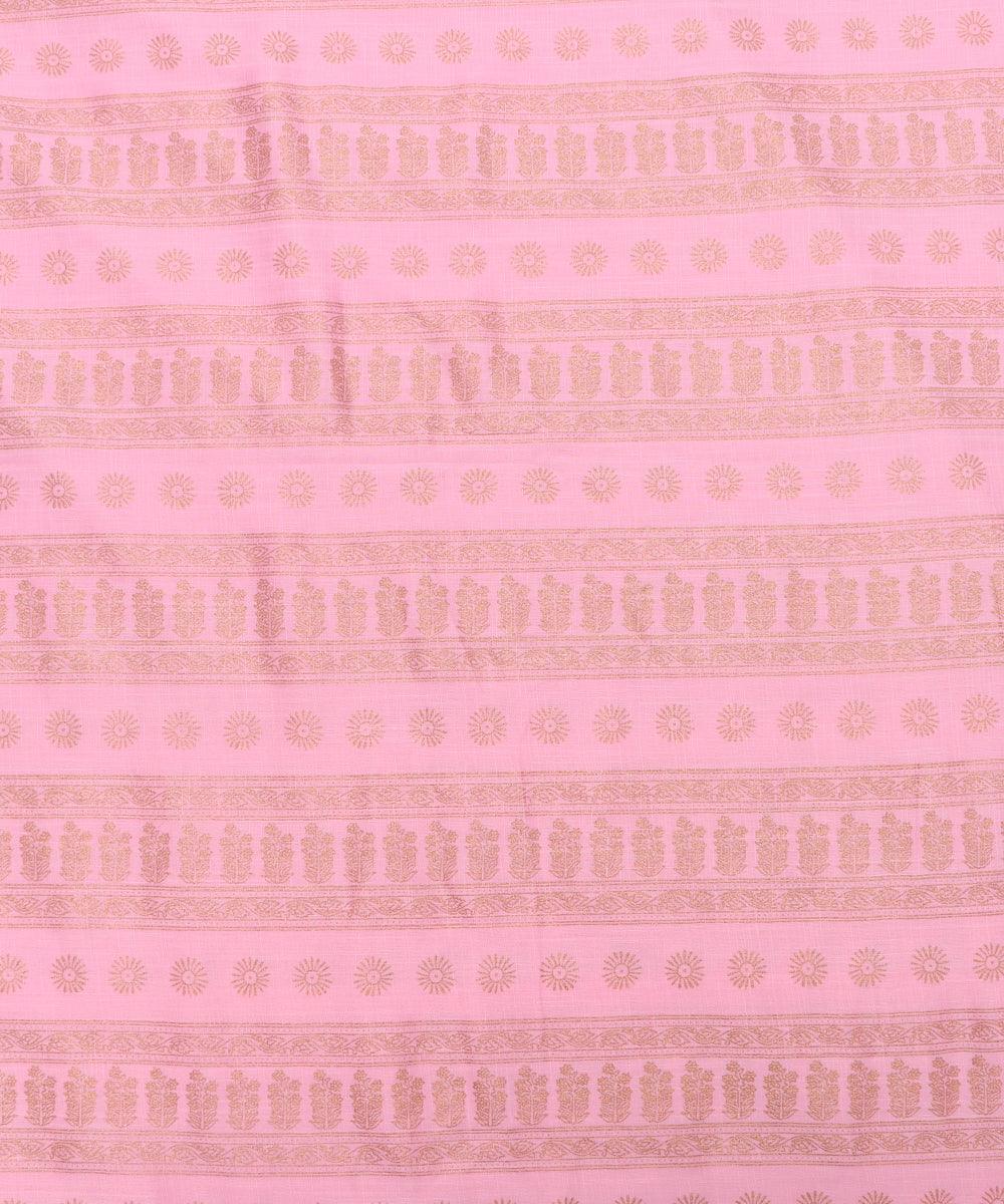 Pink Colour Traditional Print Rayon Fabric