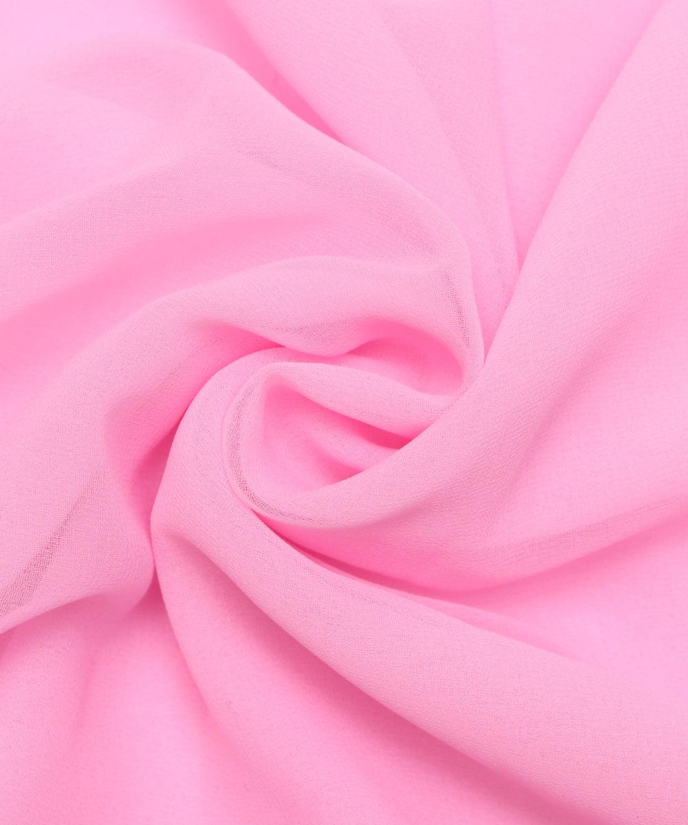 Light Pink Colour Plain Georgette Fabric