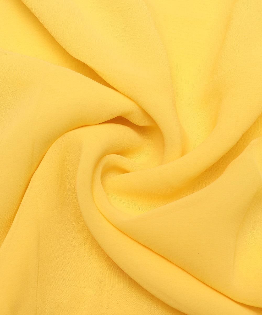 Lemon Yellow Colour Plain Georgette Fabric