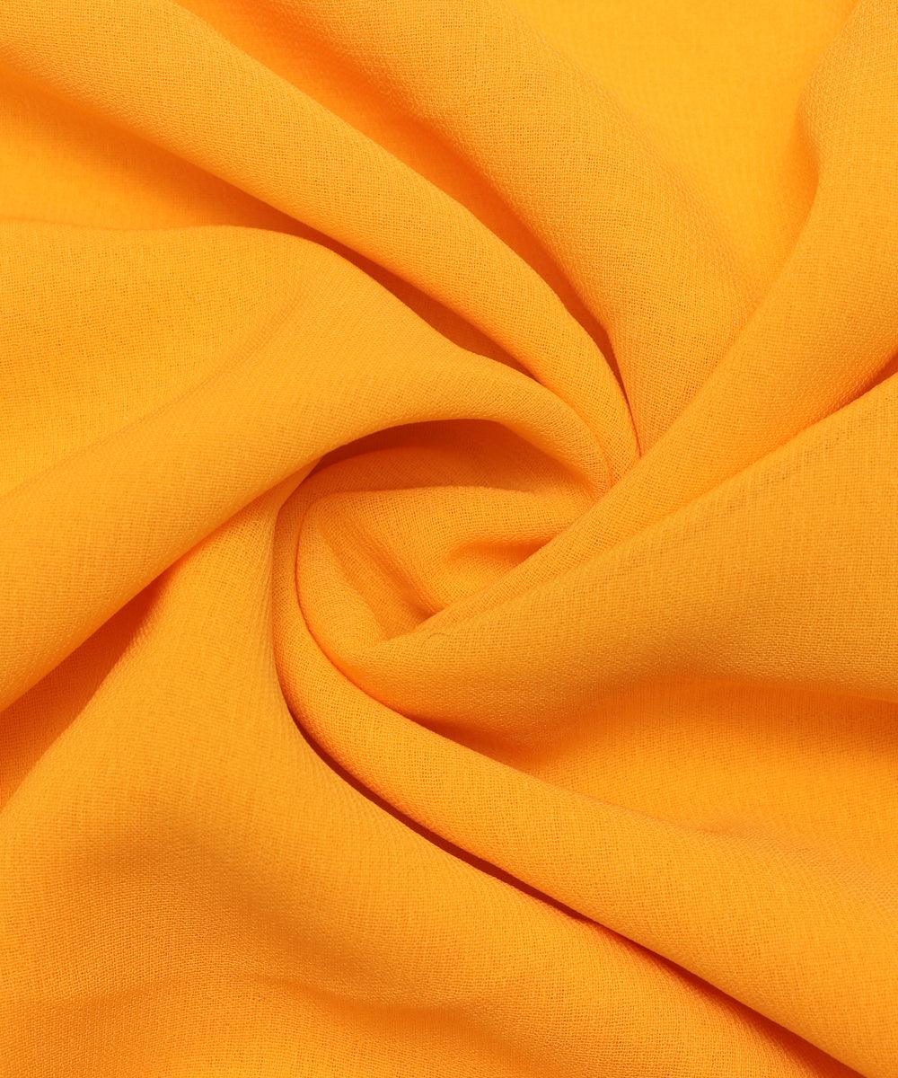 Mango Yellow Colour Plain Georgette Fabric