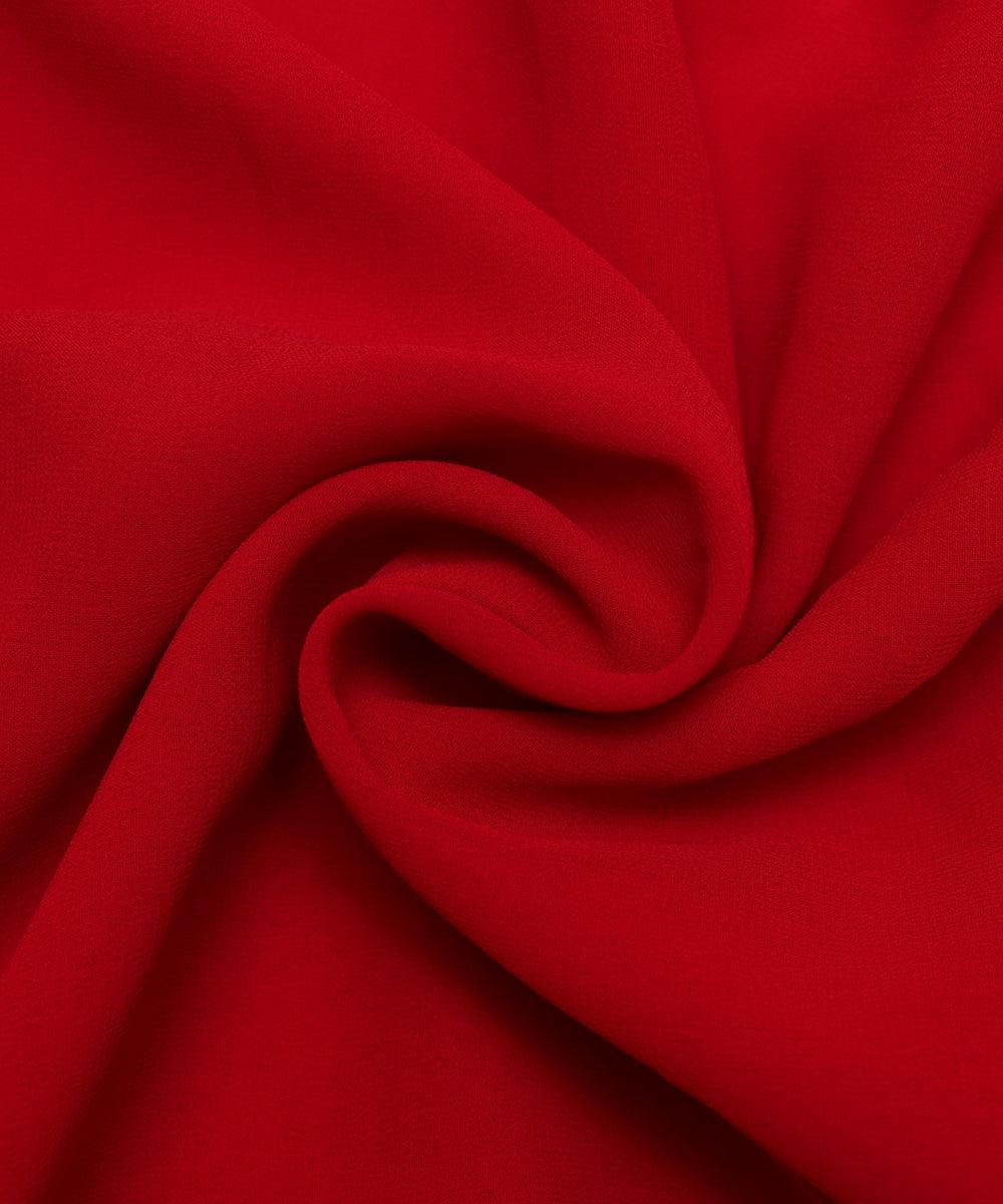 Maroon Colour Plain Georgette Fabric