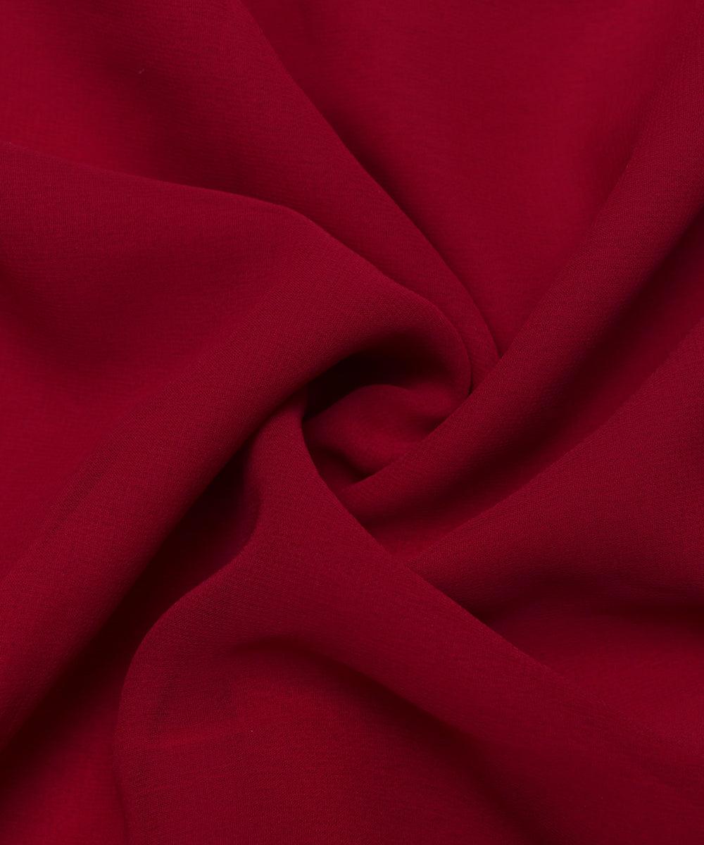 Maroon Colour Plain Georgette Fabric
