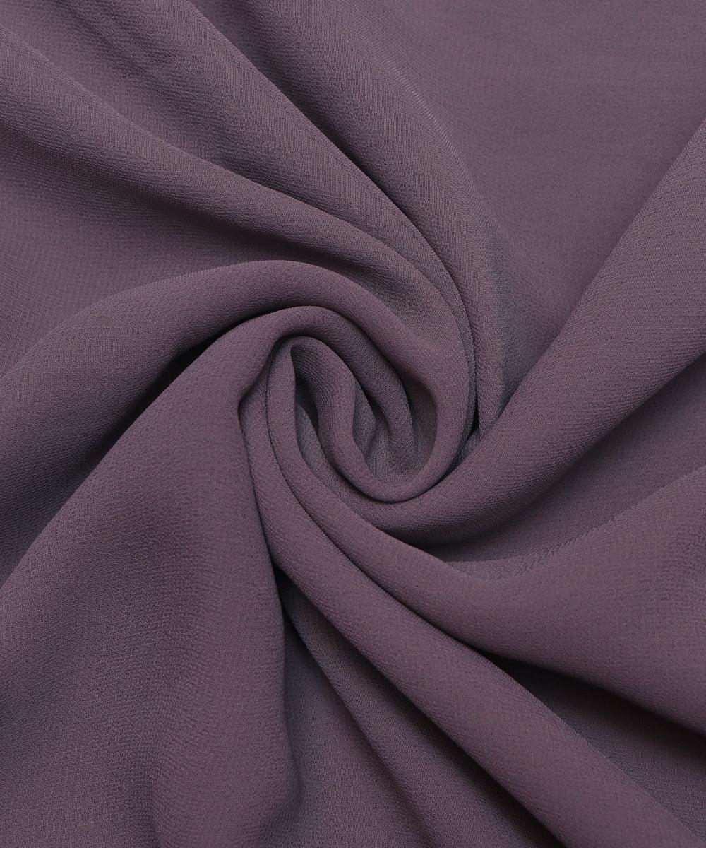 Grey Colour Plain Georgette Fabric
