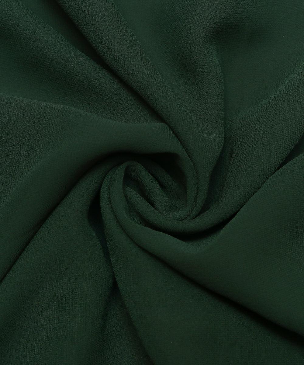 Dark Green Colour Plain Georgette Fabric