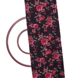 Black Colour Floral Print Chiffon Fabric