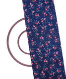 Navy Blue Colour Floral Print Chanderi Cotton Fabric