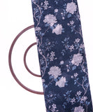 Dark Blue and White Floral Chanderi Digital Print Fabric