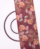 Brown Colour Floral Design Cotton Digital Print Fabric